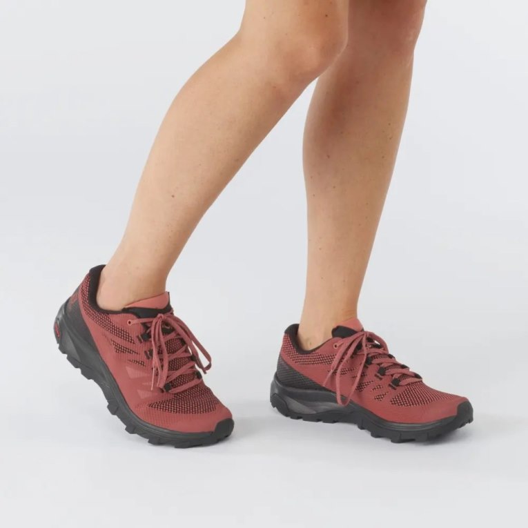 Tênis De Caminhada Salomon Outline GTX Feminino Coral Pretas | PT H14572